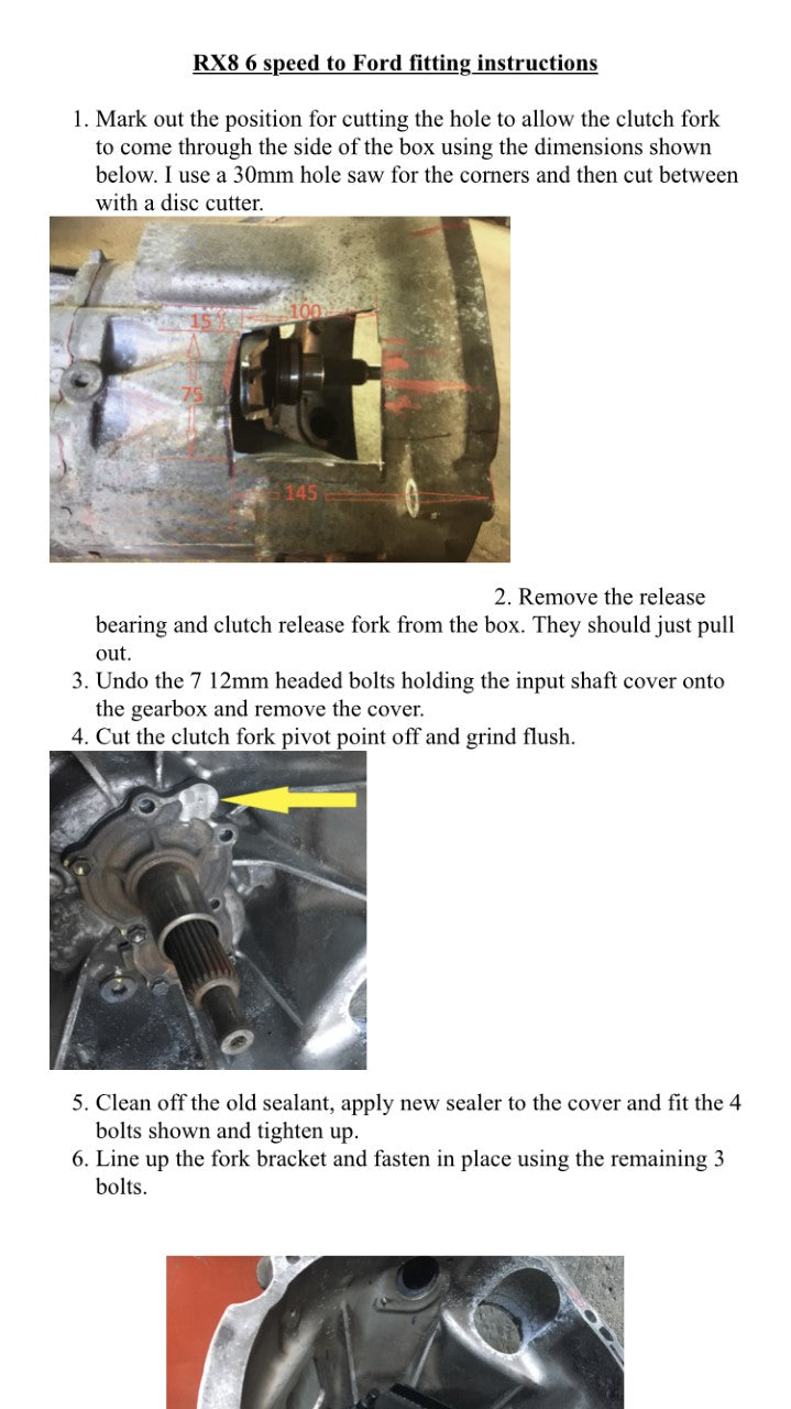 RX8 6 speed Cable Clutch Fork Conversion Cologne and C20XE/Saab/Honda